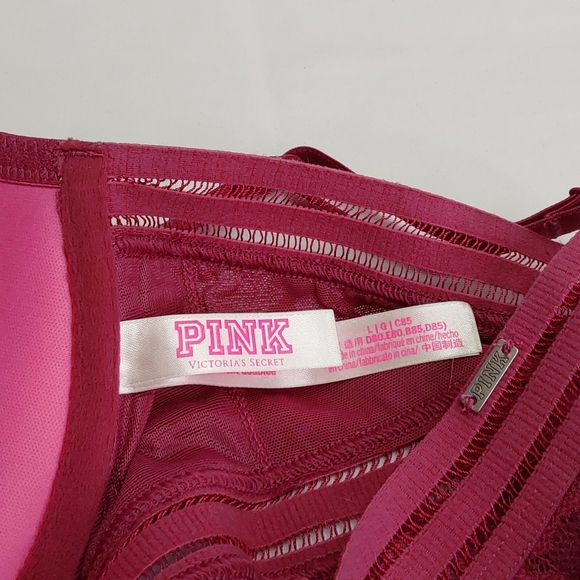 VICTORIA'S SECRET 'PINK' LACE PLUNGE FRONT FOAM CUP FULL~COVERAGE BRA/ BRALETT - Picture 6 of 16